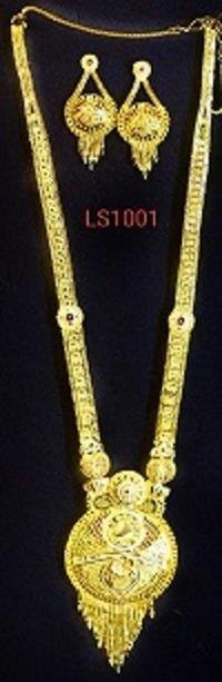Gold Plated Long Necklace Set