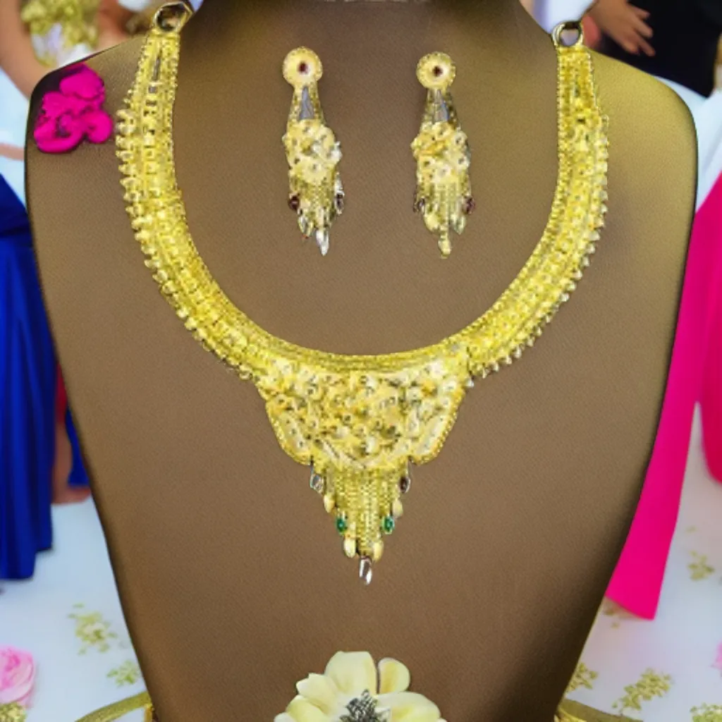 rsns33-2 Arabian Gold Plated Nice Necklace Set