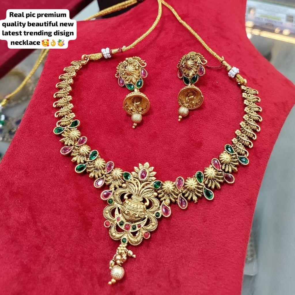 RS Jewellers 395_3 RS Jewellers Imitation Temple Jewelry Necklace Set